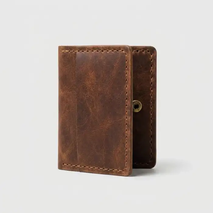 Minimal Hakiki Deri Kartlık Cüzdan Taba