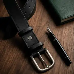 Deri Kemer Siyah Dikişli