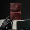 Minimal Hakiki Deri Kartlık Cüzdan Bordo