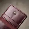 Minimal Hakiki Deri Kartlık Cüzdan Bordo