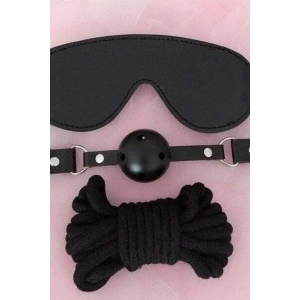 Behico Gözlük Ağız Topu İp Üçlü Deri Harness Set