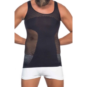 Siyah Seamless Fileli Erkek Korse Atlet