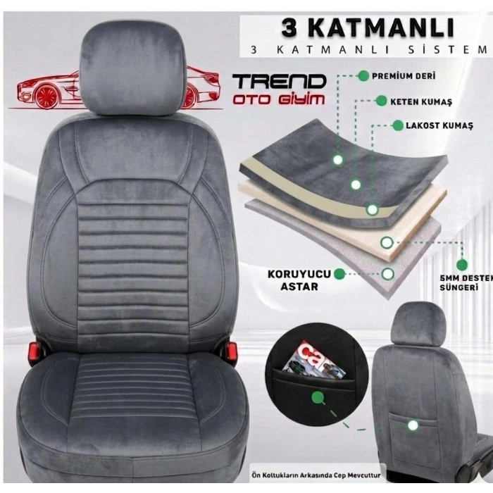 STANDART KOLTUK KILIFI - BABYFACE - 4+1 ARAÇLARA UYUMLU