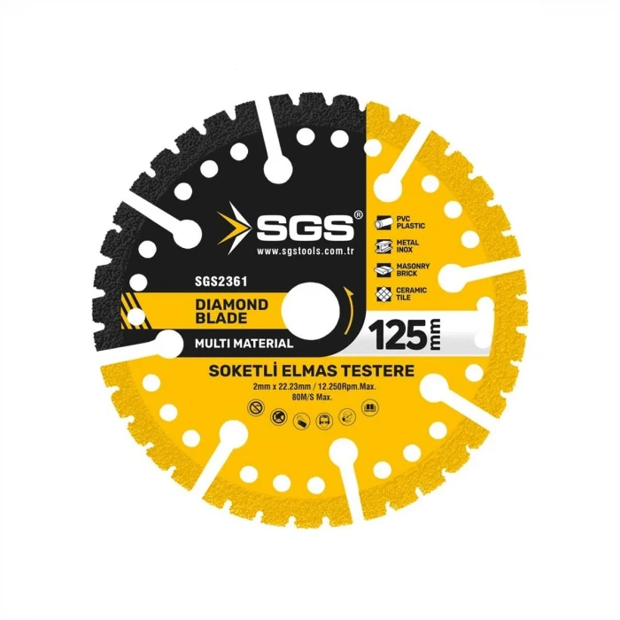 SGS ÇOK AMAÇLI MULTI-MATERIAL ELMAS KESME DİSKİ 125 MM SGS2361