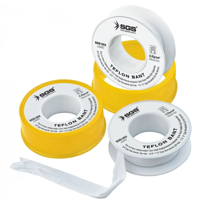 SGS TEFLON BANT JUMBO 19 MM X 30 M X 0,35 GR 5 ADET SGS1202