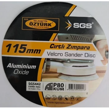 SGS CIRTLI ZIMPARA AO 115MM 80KUM DELİKLİ SGS442 - 5 ADET