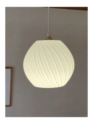 Spiral Beyaz Yuvarlak Avize Lamba
