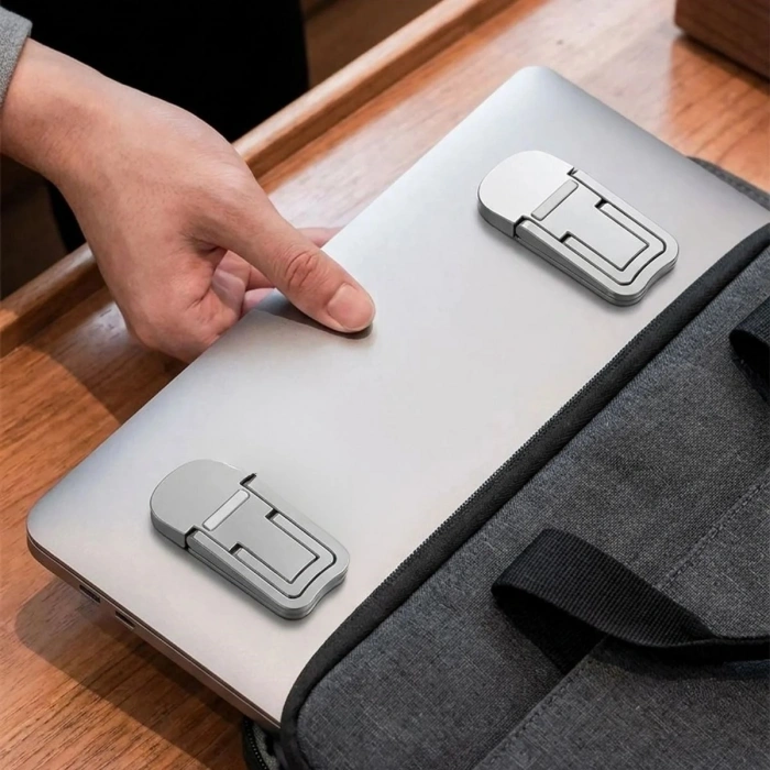1 Çift Yapışkanlı Katlanabilir Laptop Standı – Mini Notebook Yükseltici, Taşınabilir Kaymaz Laptop Ayağı