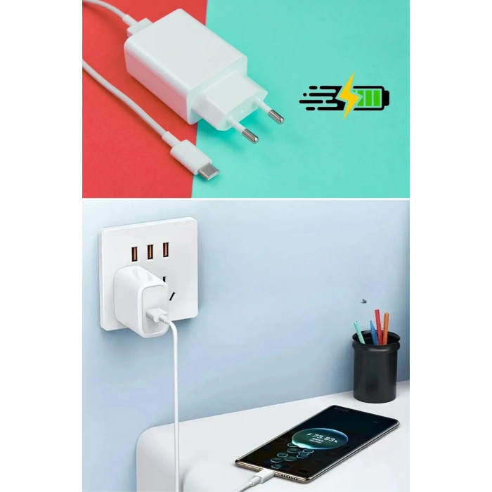 120W USB Hızlı Type C Uçlu Kablolu Şarj Aleti