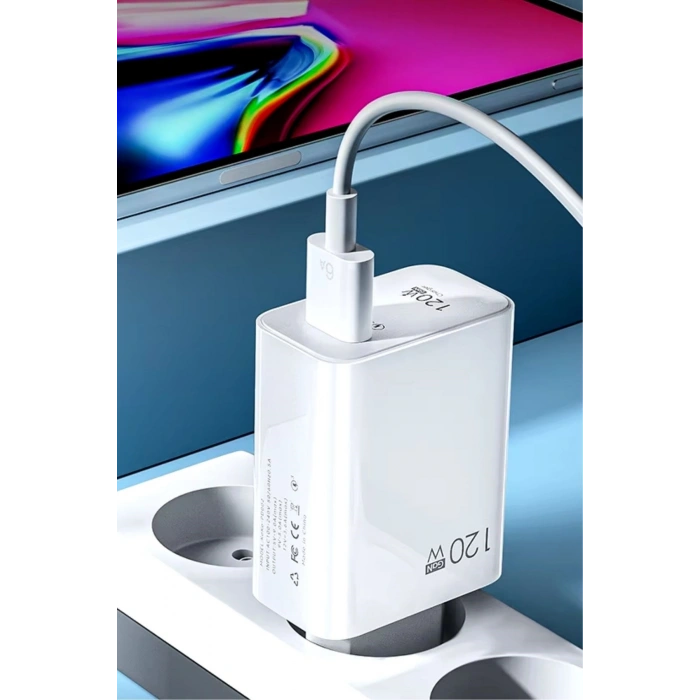 120W USB Hızlı Type C Uçlu Kablolu Şarj Aleti