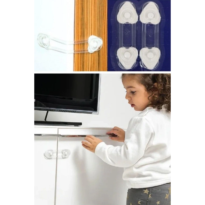 2li Mini Çok Amaçlı Kilit- Çocuk Güvenlik Gereçkerli Çekmece,Dolap,Kapak Kilidi