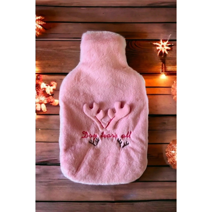2 Litrelik Geyikli Model Peluş Kılıflı Sıcak Su Torbası
