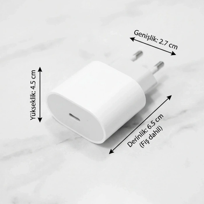 20W USB-C Hızlı Şarj Adaptörü – Power Delivery (PD) Destekli Güç Adaptörü, Güvenli Şarj Başlığı