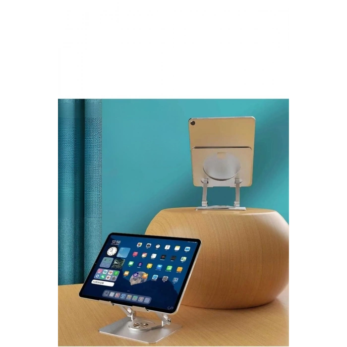 360 Derece Dönebilen Yükseltilmiş Masaüstü Ayarlanabilir  Metal Tablet Standı