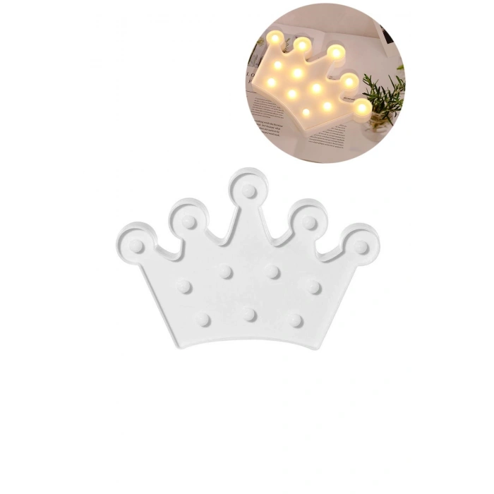 3D Dekoratif Pilli Kraliçe Tacı Model Led Masa ve Gece Lambası