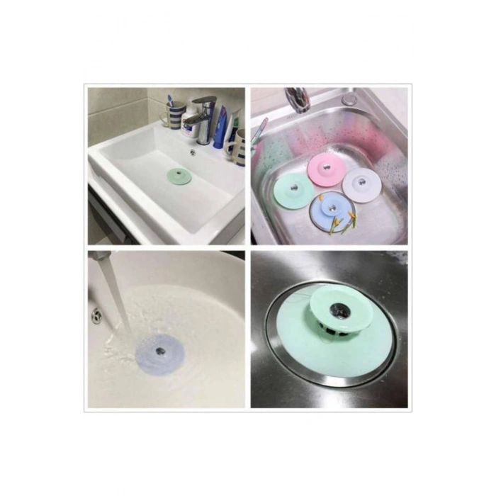 Lavabo Tıpası Ve Süzgeç Silikon Lavabo Süzgeci Tıkanma Önleyici