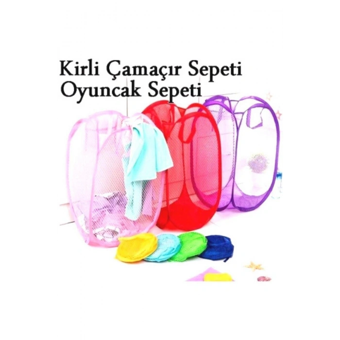 1 Adet Oyuncak Ve Çamaşır Saklama Selesi Pratik Katlanabilir Çok Amaçlı File Sepet