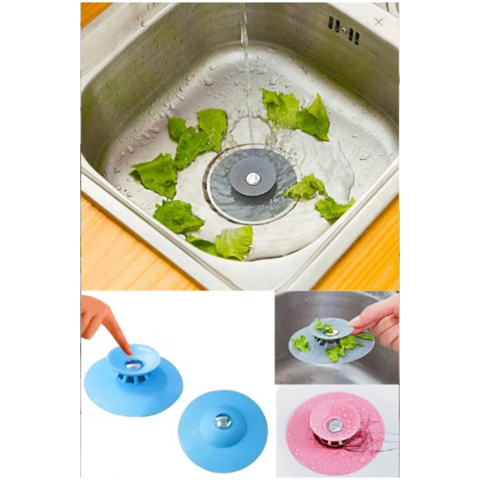 Kademeli Dokunmatik Lavabo Tıkacı Silikon Lavabo Gider Tıpası