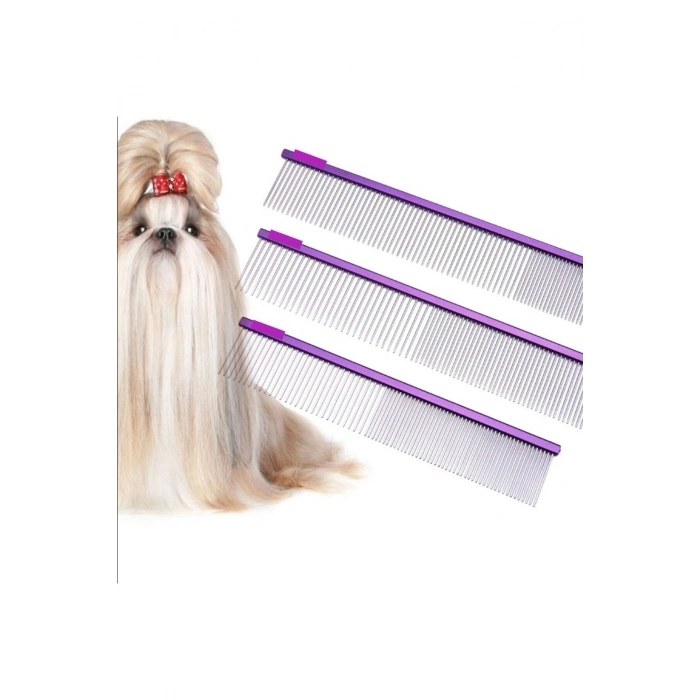 ® Parlak Metal Köpek Tarağı Renkli Pet Köpek Pire Tımar Tarağı Köpek Tüyü Tarama