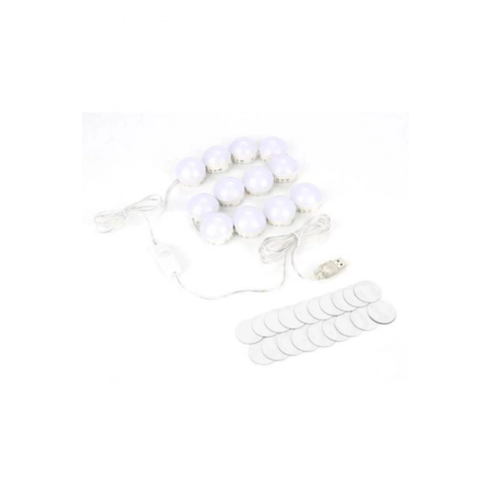 10 Ledli Makyaj Aynası Işığı  Ayarlanabilir Parlaklık 3 Renk Beyaz   Gün Işığı  Sarı Işık