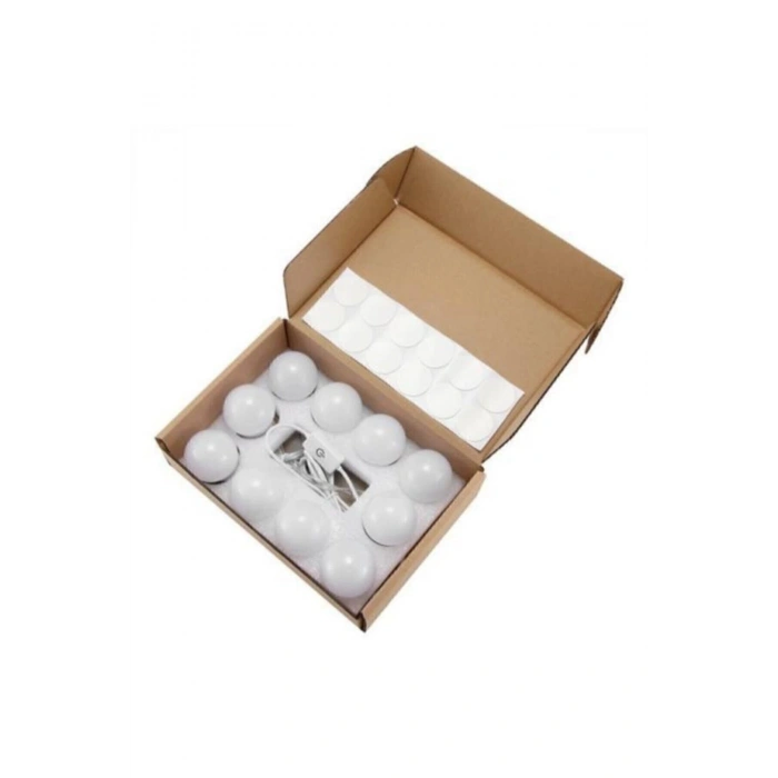 10 Ledli Makyaj Aynası Işığı  Ayarlanabilir Parlaklık 3 Renk Beyaz   Gün Işığı  Sarı Işık