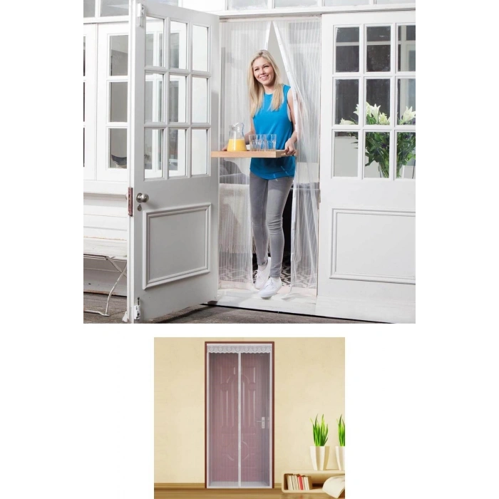 Pratik Manyetik Mıknatıslı Beyaz Kapı Pencere Sinekliği Tülü 90 X 210 Cm