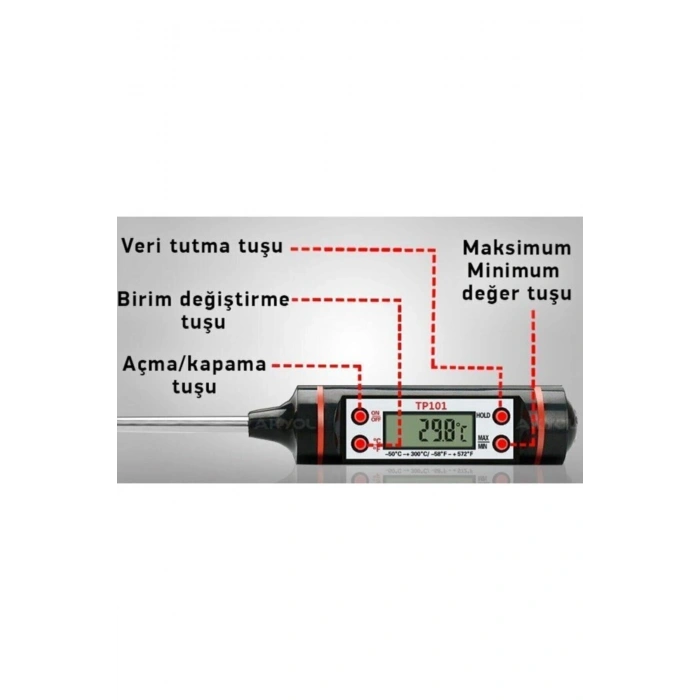 Tp-101 Sıvı Çubuk Termometre Gıda Yiyecek Içecek Sıcaklık Ölçer