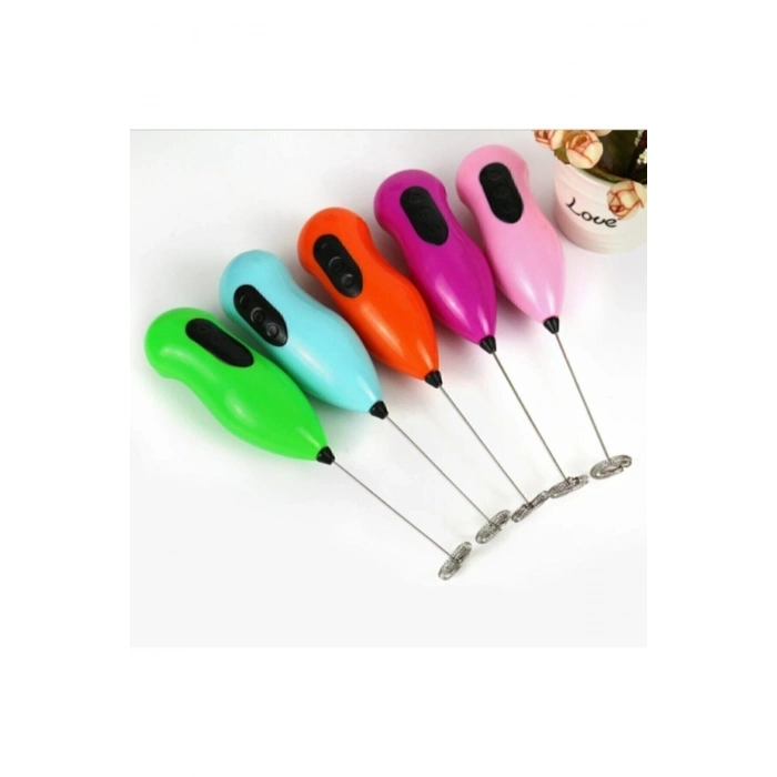 Kahve Köpürtücü Pilli Mini Mixer Kahve Süt Tütüncü Köpürtücü Karıştırıcı Cappucino Mikser Turuncu