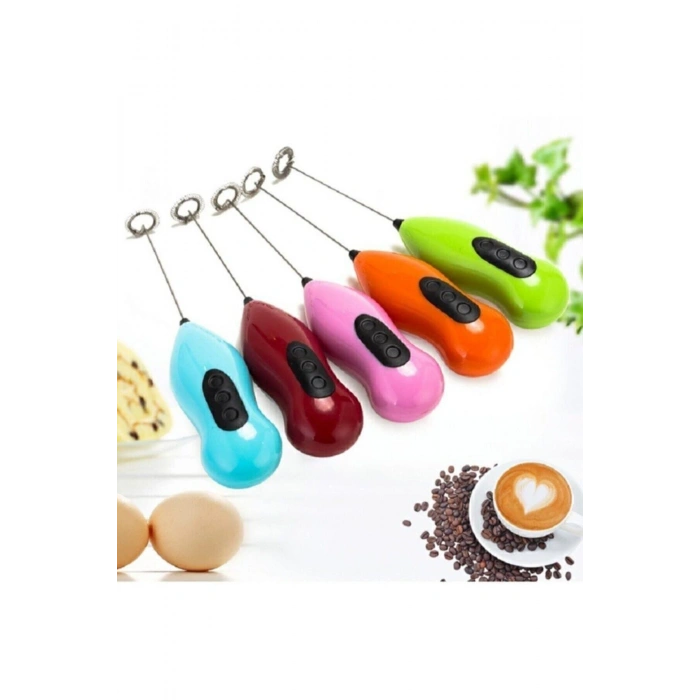 Kahve Köpürtücü Pilli Mini Mixer Kahve Süt Tütüncü Köpürtücü Karıştırıcı Cappucino Mikser Turuncu