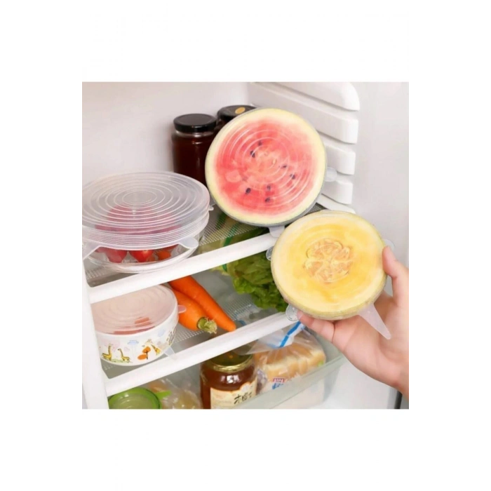 6 Lı Esnek Silikon Streç Kapak Seti