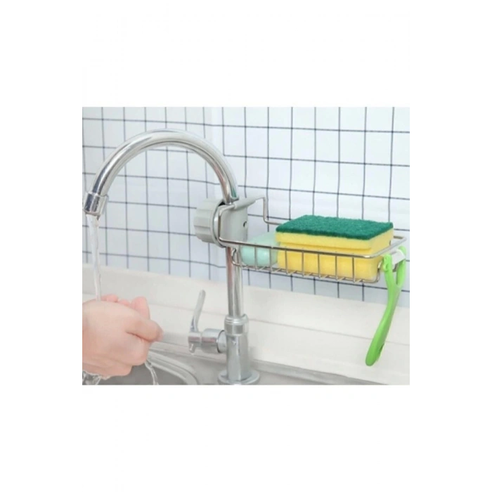 Mutfak Ve Banyo Organizeri Demir Raf Tek Kat Sabunluk Süngerlik