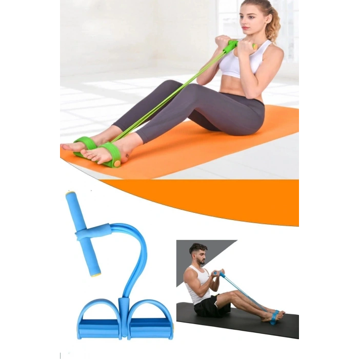 Body Trimmer Mekik Çekme Aleti Evde Spor Egzersiz Lastiği 4 Tüplü