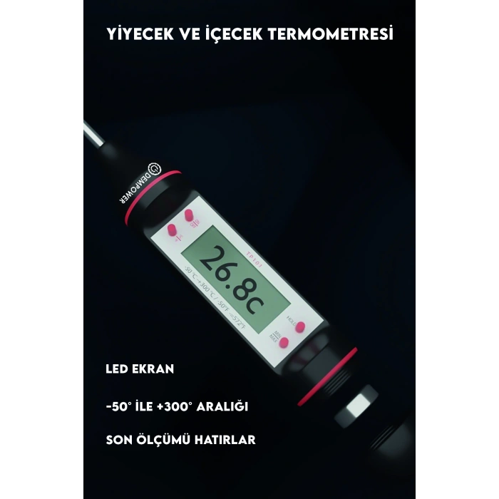 Dijital Gıda Termometresi Sıvı - Katı Sıcaklık Ölçer