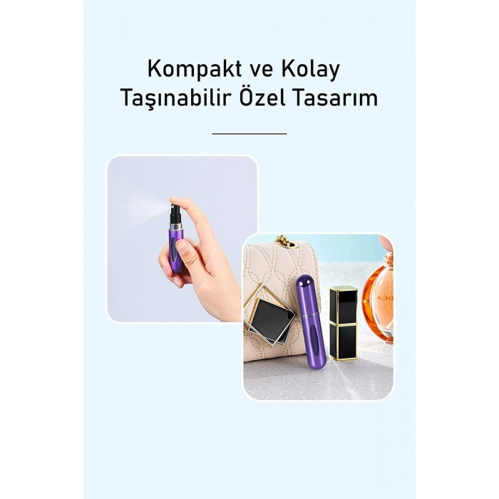 Doldurulabilir Mini Parfüm Şişesi Seyahat Cep Yedek Parfüm Şişesi 5 ml Parlak