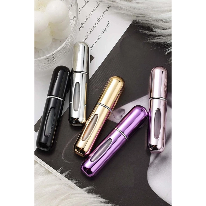 Doldurulabilir Mini Parfüm Şişesi Seyahat Cep Yedek Parfüm Şişesi 5 ml Parlak