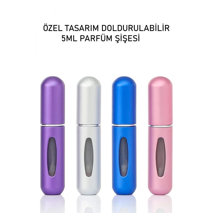 Doldurulabilir Mini Parfüm Şişesi Seyahat Cep Yedek Parfüm Şişesi 5 ml Parlak