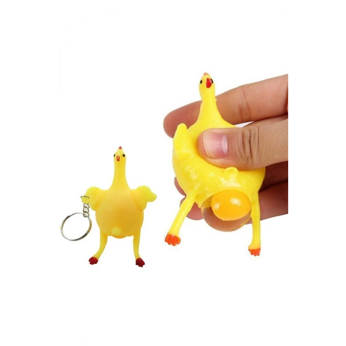 Squishy Yumurtlayan Tavuk Anahtarlık 2 Adet Çanta Ve Cüzdan Süsü Hediyelik