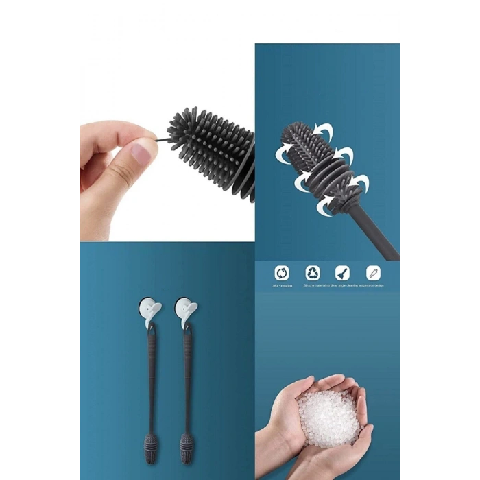 Silikon Bardak Tabak Cam Şişe Fincan Yıkama Fırçası Çok Fonksiyonlu Bulaşık Temizleme Fırçası