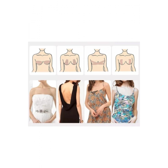 Sıkı Göğüsler 5cm*5m Ten Rengi Suya Dayanıklı Göğüs Bandı Boob Tape Kinezyoloji Bandı