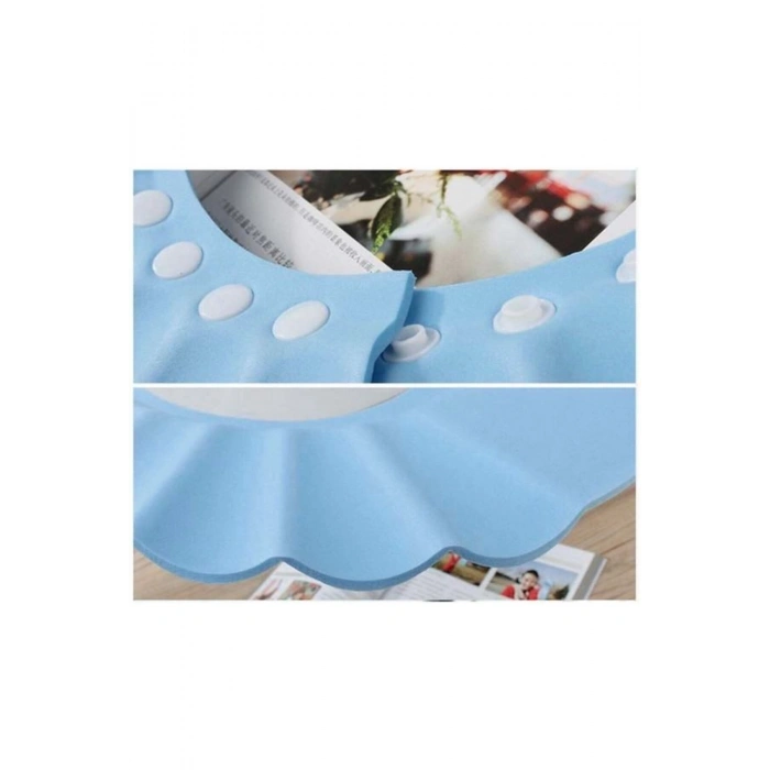 ® Yeni Ürün Kulaklıklı Düğmeli Ayarlanabilir Bebek Banyo Şapkası