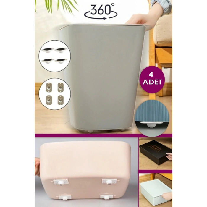Pratik 4lü 360 Derece Döner Tekerlek Bilyeli Eşya Kaydırma Aparatı Yapışkanlı Kolay Taşıma Bilyeleri
