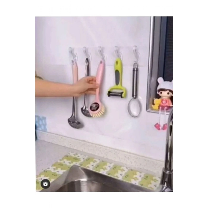 TAYEM 5li Şeffaf Yapışkanlı Askılık