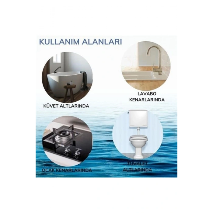 OLLEVRA Su Sızdırmaz Banyo Mutfak Lavabo Küvet İzolasyon Şerit Bant Beyaz