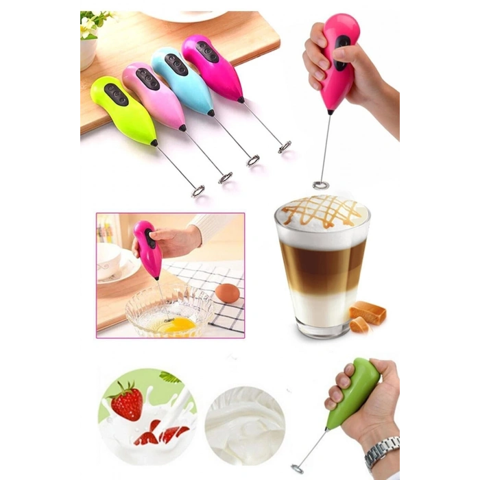 Mini Mikser Kahve Süt Köpürtücü Karıştırıcı Cappucino Mixer Pilli Çırpıcı