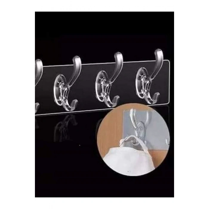 Tek Parça Kendinden Yapışkanlı 5 Kancalı Askı
