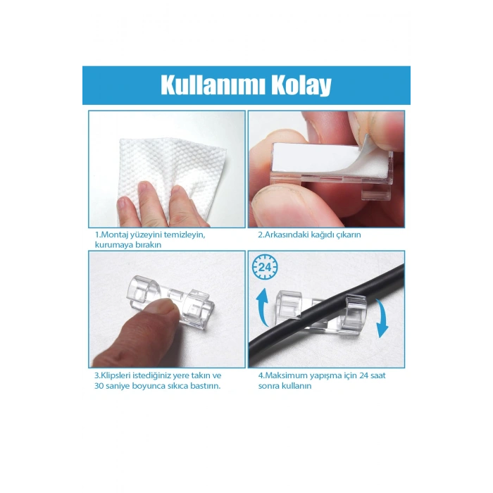 Kablo Sabitleyici, Tutucu Ve Düzenleyici Klips 20 Adet