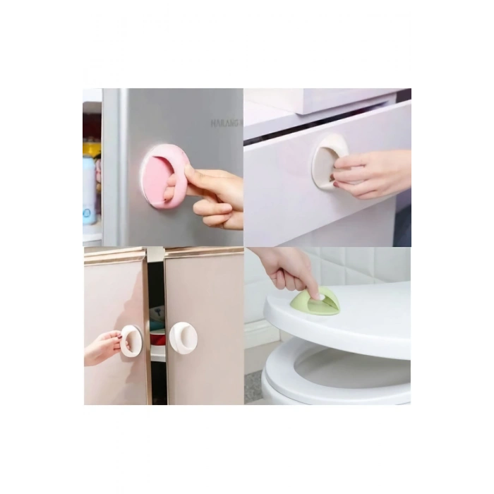 Dolap Çekmece Kulpu Yapışkanlı Pencere Kapı Tutacak Kulp Çok Amaçlı Yapışkanlı Tutacak Kulp 2 Adet