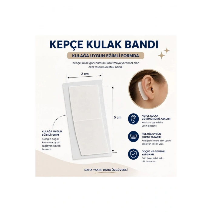 Şeffaf Çift Taraflı Kepçe Kulak Düzeltme Bandı, Kulak Bandı, Kepçekulak Bandı, Çocuk Kulak Bandı