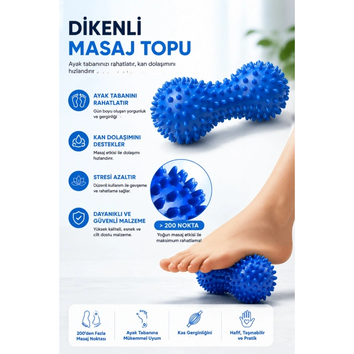 Silikon Darbe Emici Topukluk Tabanlık + Egzersiz Direnç Bandı Lastiği + Ayak Altı Masaj Topu