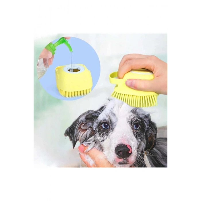 Şampuan Hazneli Kedi Ve Köpek Yıkama Fırçası
